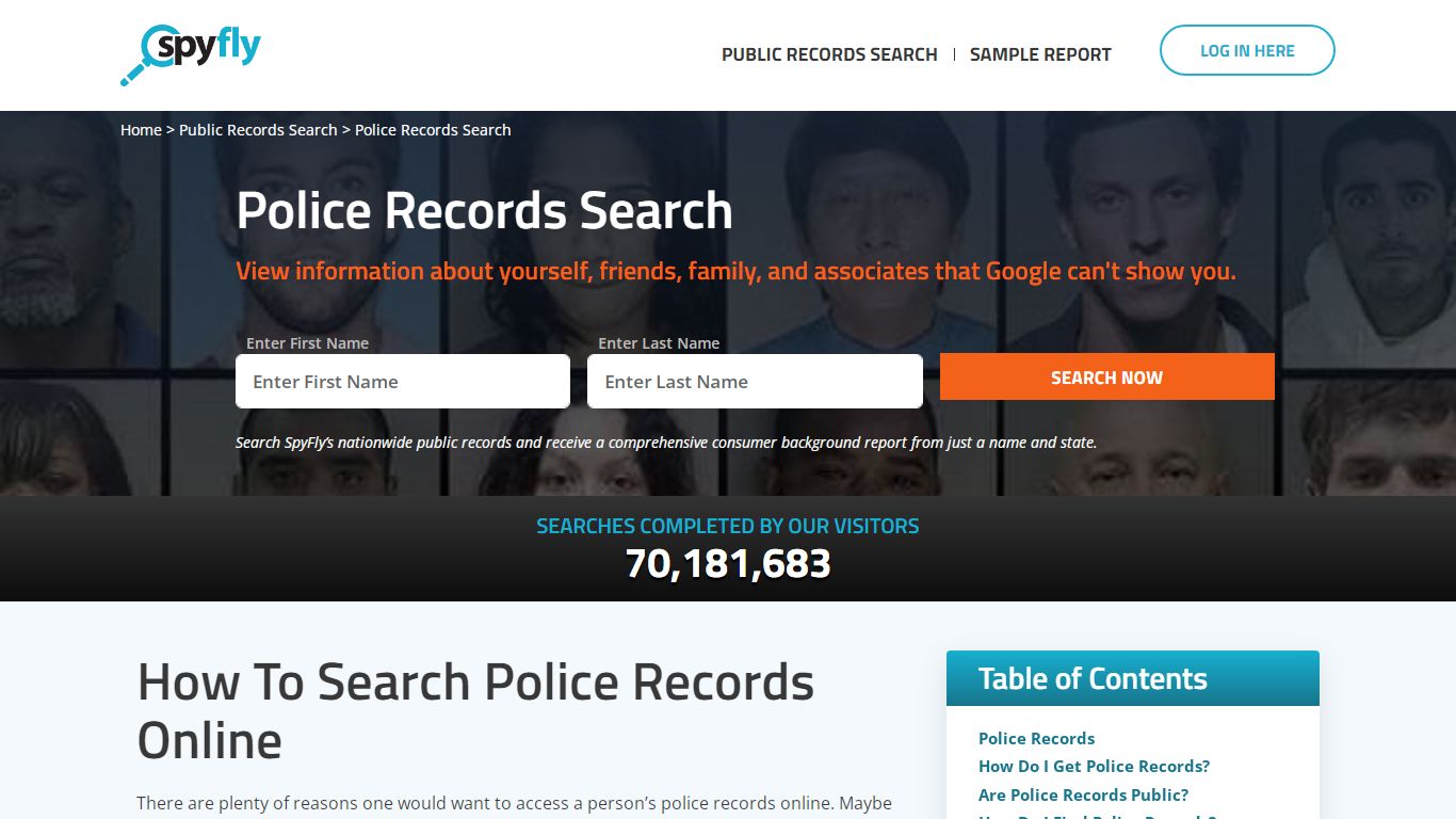 Police Records Search | Enter Name and Search Privately | SpyFly